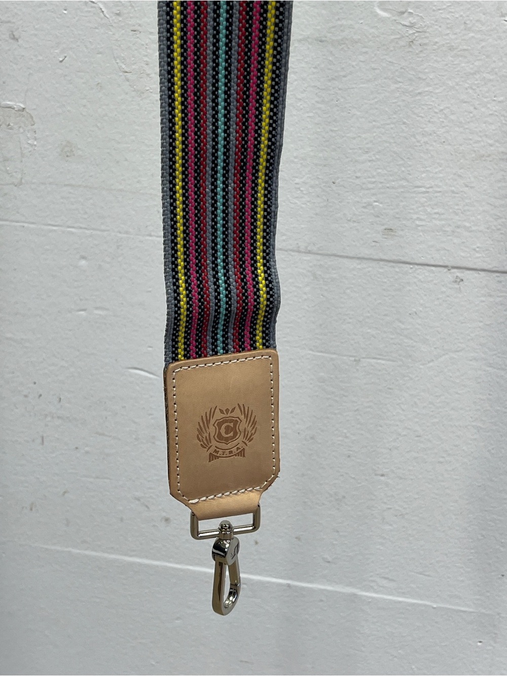 ConsueloLeather-Trim Multicolor Striped Shoulder purse or bag Strap